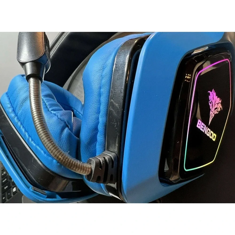 Bengoo USB Pro Gaming Headset For PC PS4, 7.1 Surround Sound Gaming Headphones